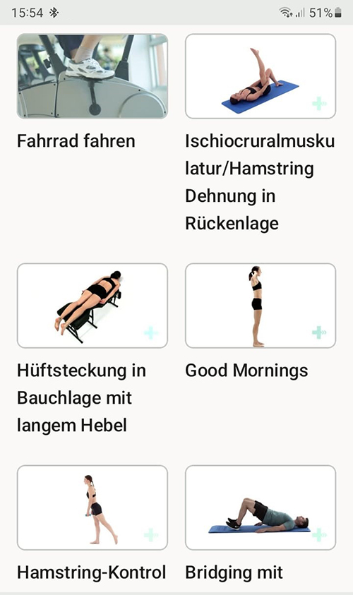 Online Übungsprogramm Akute Hamstringverletzung