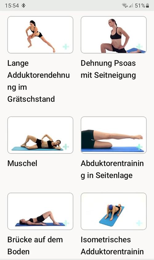 Online Übungsprogramm Adduktionsbedingte Leistenschmerzen
