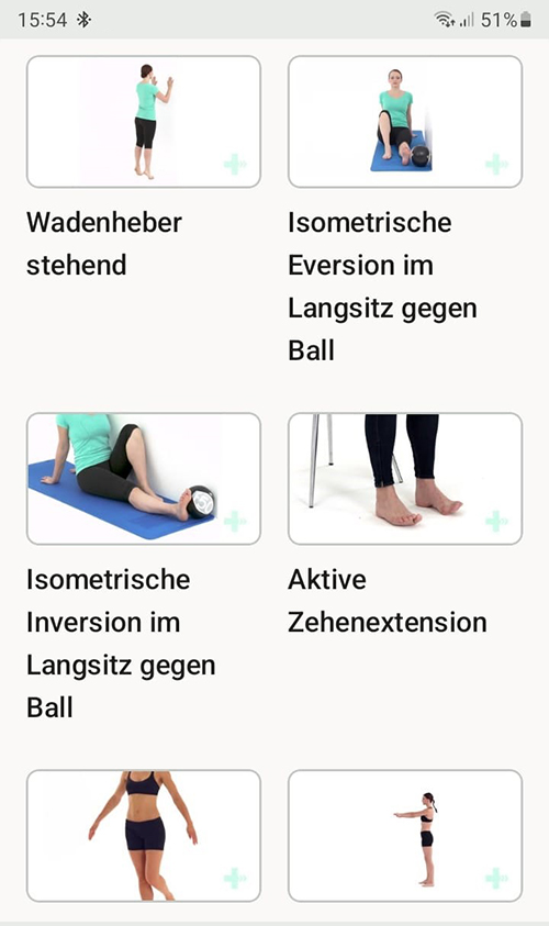 Online Übungsprogramm Knöchelinstabilität