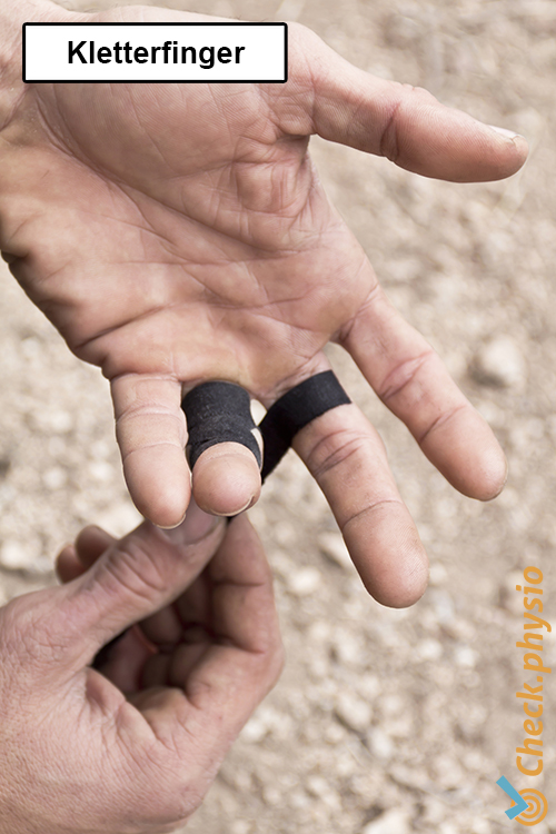 Hand Kletterfinger Tape Verband